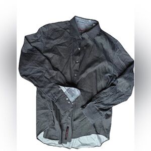 Robert Graham Button Down Shirt Long Sleeve Black GEOMETRIC Patterned Men’s XL